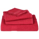 Ensemble de serviettes 12 pcs rouge 360 g/m² 100% coton – Image 3