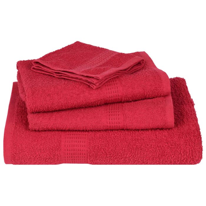 Ensemble de serviettes 12 pcs rouge 360 g/m² 100% coton – Image 3