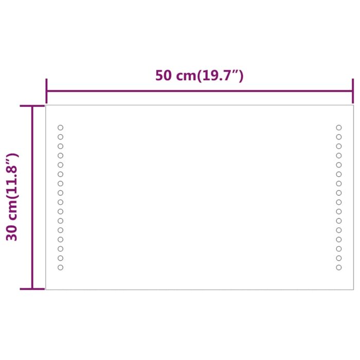Miroir de salle de bain à LED 50x30 cm – Image 7