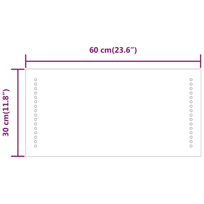 Miroir de salle de bain à LED 60x30 cm – Image 7