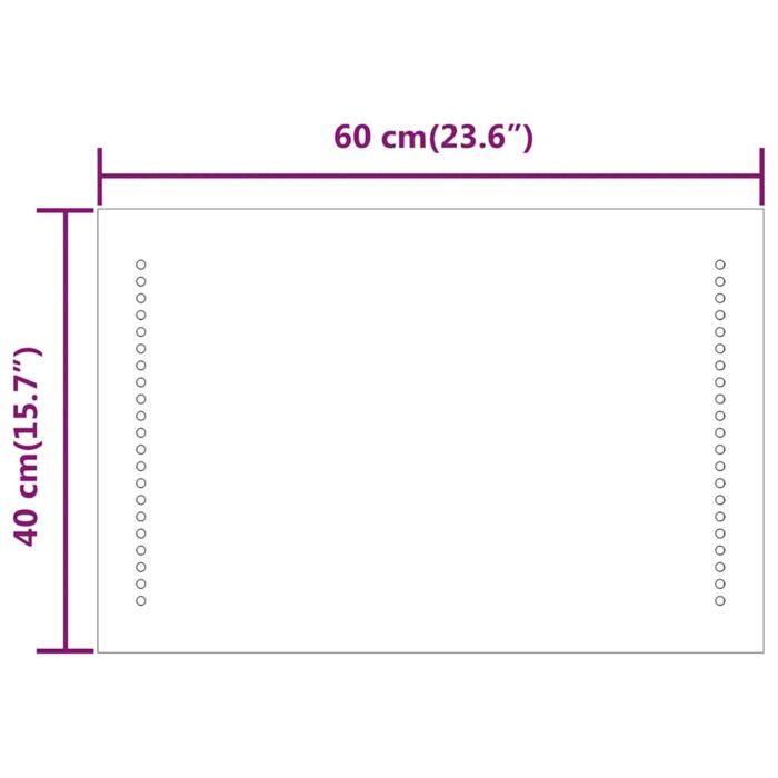 Miroir de salle de bain à LED 60x40 cm – Image 7