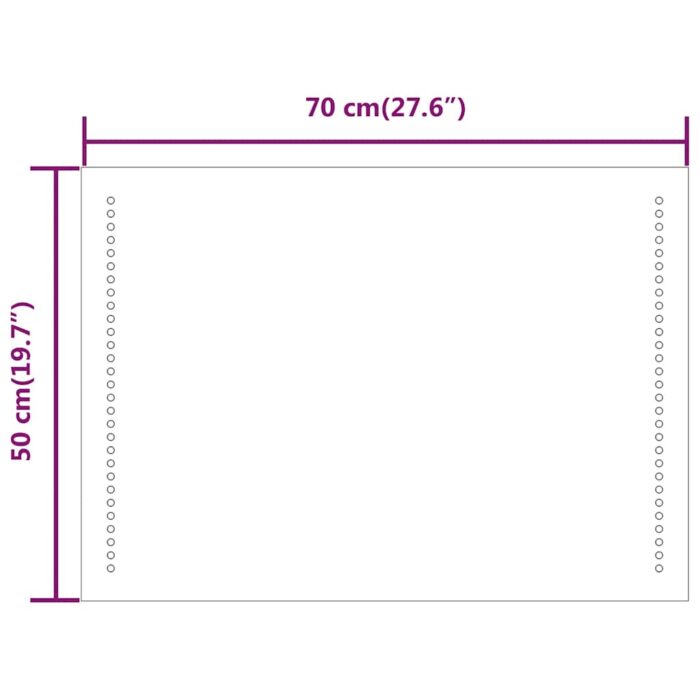 Miroir de salle de bain à LED 70x50 cm – Image 7