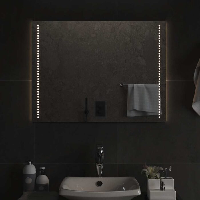 Miroir de salle de bain à LED 80x60 cm – Image 1