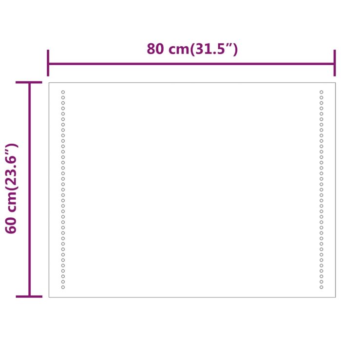 Miroir de salle de bain à LED 80x60 cm – Image 7