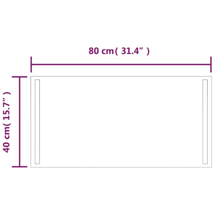 Miroir de salle de bain à LED 80x40 cm – Image 3