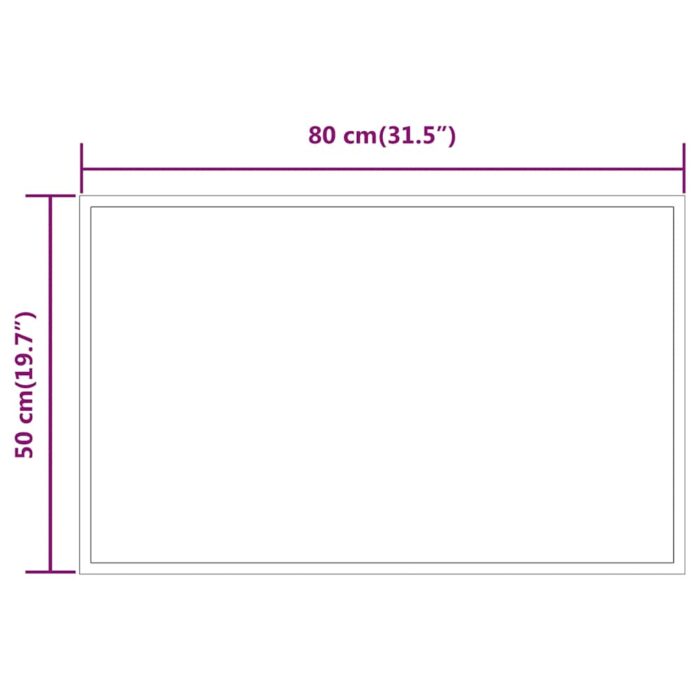 Miroir de salle de bain à LED 80x50 cm – Image 3
