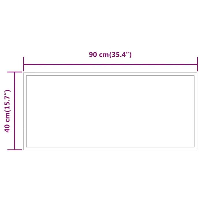 Miroir de salle de bain à LED 90x40 cm – Image 3