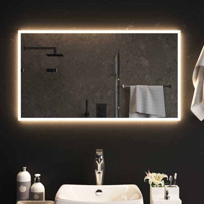 Miroir de salle de bain à LED 90x50 cm – Image 1