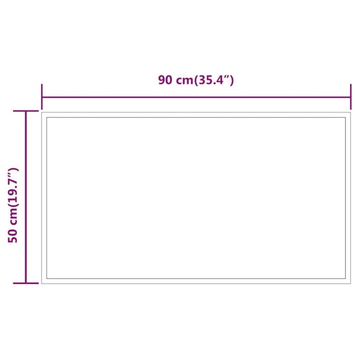 Miroir de salle de bain à LED 90x50 cm – Image 3