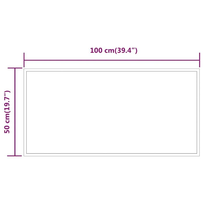 Miroir de salle de bain à LED 100x50 cm – Image 3