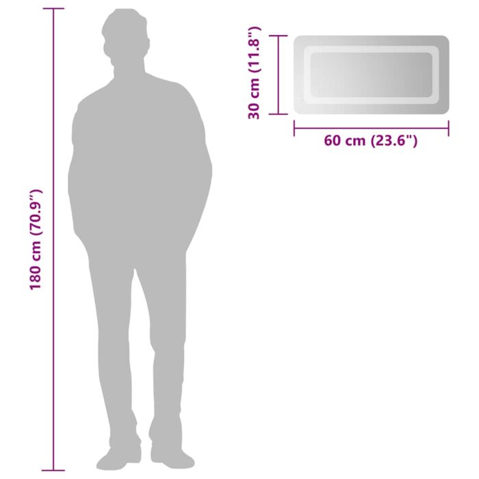 Miroir de salle de bain à LED 60x30 cm – Image 4