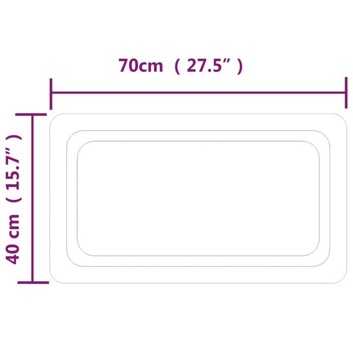 Miroir de salle de bain à LED 70x40 cm – Image 3