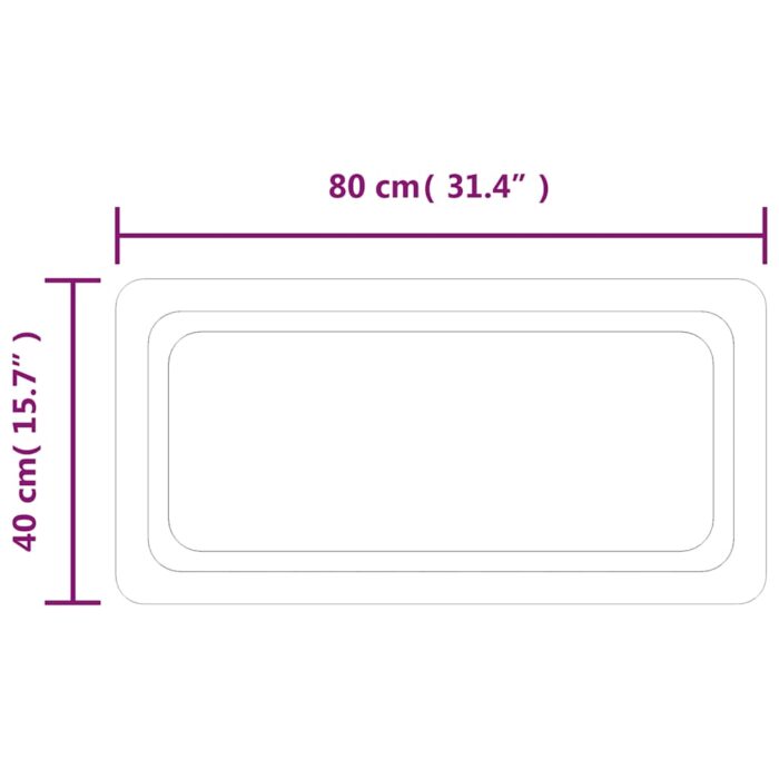 Miroir de salle de bain à LED 80x40 cm – Image 3