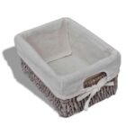 Étagère de rangement Bois Marron 4 paniers en tissage – Image 5