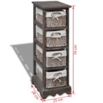 Étagère de rangement Bois Marron 4 paniers en tissage – Image 6