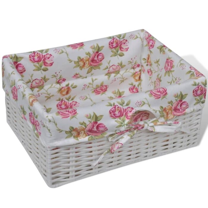 Armoire avec 1 tiroir et 2 paniers Blanc Bois de Paulownia – Image 4