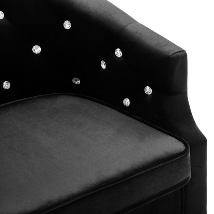 Fauteuil noir velours – Image 4