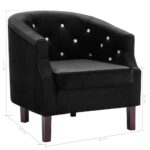 Fauteuil noir velours – Image 6