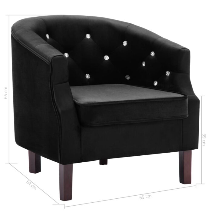 Fauteuil noir velours – Image 6