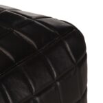 Pouf 40 x 40 x 40 cm Noir Cuir véritable de chèvre – Image 2