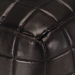 Pouf 40 x 40 x 40 cm Noir Cuir véritable de chèvre – Image 3