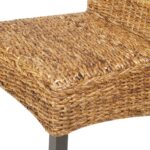Chaises à manger lot de 4 bois solide de manguier et abaca – Image 6