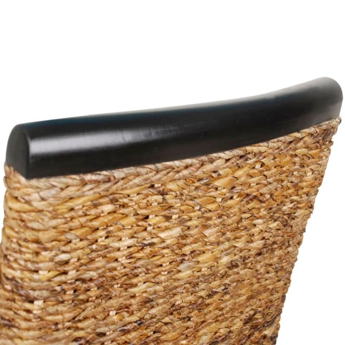 Chaises à manger lot de 4 bois solide de manguier et abaca – Image 7