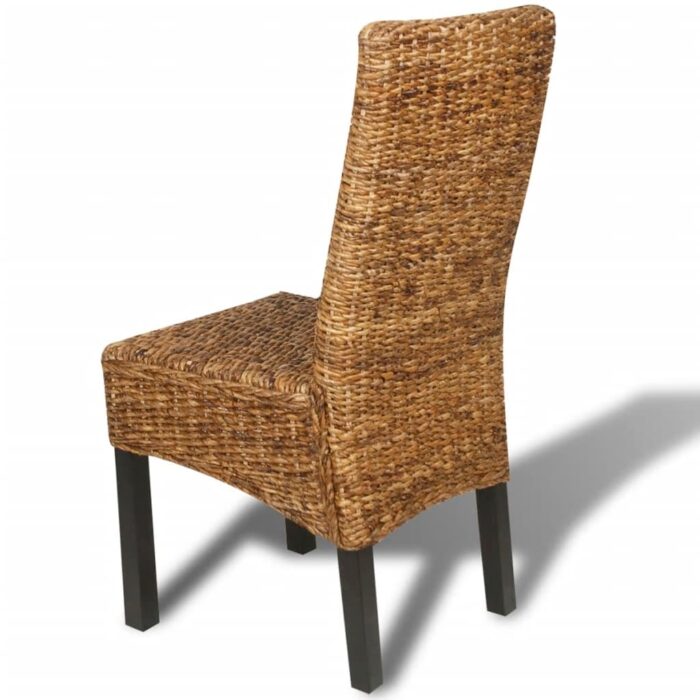 Chaises à manger lot de 4 bois solide de manguier et abaca – Image 3