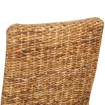 Chaises à manger lot de 4 bois solide de manguier et abaca – Image 4