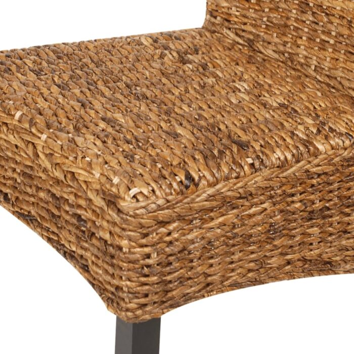 Chaises à manger lot de 4 bois solide de manguier et abaca – Image 5
