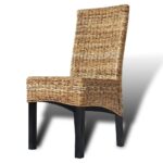 Chaises à manger lot de 4 bois solide de manguier et abaca – Image 7