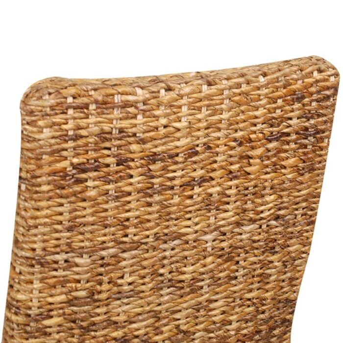 Chaises à manger lot de 6 bois solide de manguier et abaca – Image 4