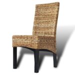 Chaises à manger lot de 6 bois solide de manguier et abaca – Image 7