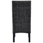Chaises à manger lot de 4 noir rotin Kubu et bois de manguier – Image 4