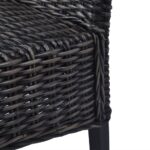 Chaises à manger lot de 4 noir rotin Kubu et bois de manguier – Image 5