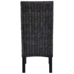 Chaises à manger lot de 6 noir rotin Kubu et bois de manguier – Image 4