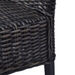 Chaises à manger lot de 6 noir rotin Kubu et bois de manguier – Image 5