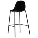 Chaises de bar lot de 6 noir tissu – Image 4