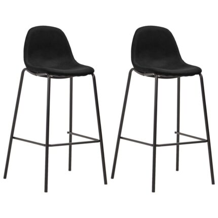 Chaises de bar lot de 2 noir tissu