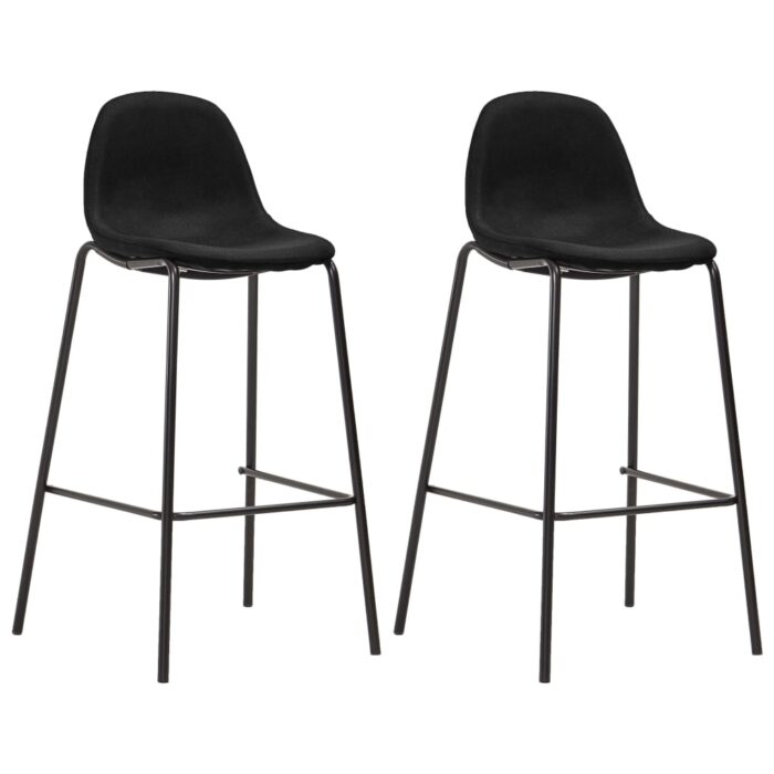281535_1.jpg Chaises de bar lot de 2 noir tissu – Image 1