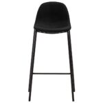 Chaises de bar lot de 2 noir tissu – Image 2