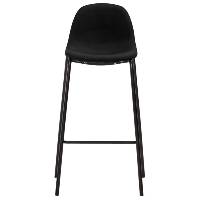 Chaises de bar lot de 2 noir tissu – Image 2