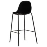 Chaises de bar lot de 2 noir tissu – Image 4