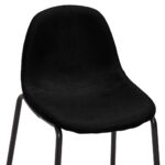 Chaises de bar lot de 2 noir tissu – Image 5