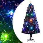 Arbre de Noël pré-éclairé avec support 120 cm fibre optique