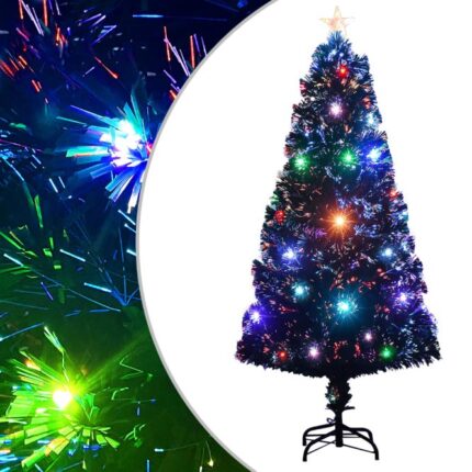 Arbre de Noël pré-éclairé avec support 120 cm fibre optique