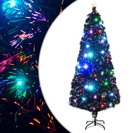 Arbre de Noël pré-éclairé avec support 210 cm fibre optique