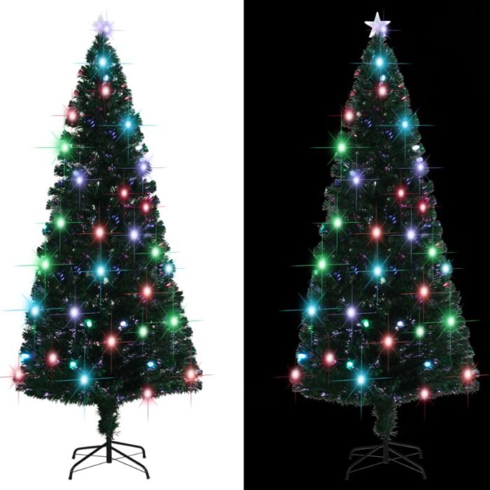 Arbre de Noël pré-éclairé avec support 210 cm fibre optique – Image 2