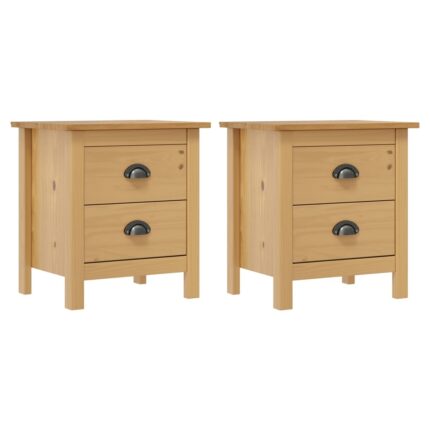 Tables de chevet Hill 2 pcs 46x35x49,5 cm Bois de pin solide