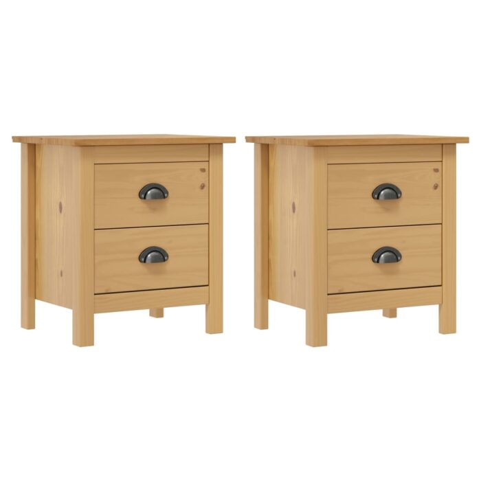 Tables de chevet Hill 2 pcs 46x35x49,5 cm Bois de pin solide – Image 1